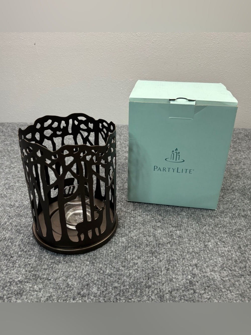 PartyLite Woodland Light Candle Sleeve P91215 Metal Holder Rustic Deer Retired - Picture 3 of 14
